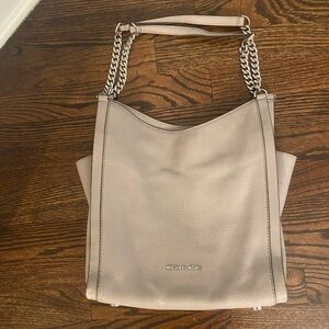 Michael Kors Gray purse with silver chain